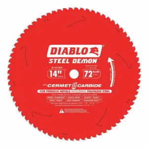 DIABLO D1472CF 14 Inch Cerment SS Cutting Circular Saw Blade, No. of Teeth 72 | CD2FQM 52XF53