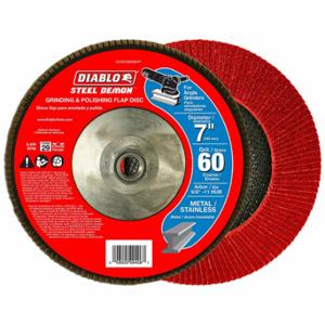 DIABLO DCX070060B01F Grinding/Polishing Flap Disc, 7 Inch, 60G | CP3RPH 59KE06