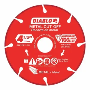 DIABLO DDD045DIA101F Diamond Saw Blade, 4 1/2 Inch Blade Dia, 7/8 Inch Arbor Size, Wet/Dry, Better, Segmented | CP3RNY 415J81