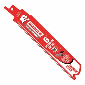 DIABLO DS0610CF3 Reciprocating Saw Blade, 10 Teeth Per Inch, 6 Inch Blade Length, 1 Inch Height | CP3RPU 422W47