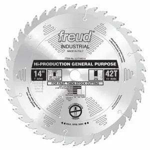 DIABLO LU71M014 Circular Saw Blade, 14 Inch Blade Dia, 42 Teeth, 0.165 Inch Cut Width, 1 Inch Arbor Size | CP3RND 52XF85