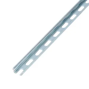 DINNECTOR DN-R15S1 Din Rail, Slotted, 15mm, 5.5mm Height, 1M Length, Plated Steel, Pack Of 10 | CV7WYL