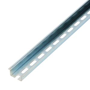 DINNECTOR DN-R35HS1 Din Rail, Slotted, 35mm, 15mm Height, 1M Length, Plated Steel, Pack Of 10 | CV7WYN