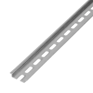 DINNECTOR DN-R35S1 Din Rail, Slotted, 35mm, 7.5mm Height, 1M Length, Plated Steel, Pack Of 10 | CV7WYQ