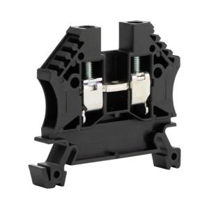 DINNECTOR DN-T10BLK-A Screw Single-Level Terminal Block, Black, 30A, 35mm Din Rail Mount, Pack Of 100 | CV8CUP