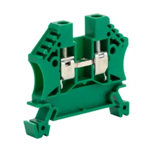 DINNECTOR DN-T10GRN-A Screw Single-Level Terminal Block, Green, 30A, 35mm Din Rail Mount, Pack Of 100 | CV8CUR