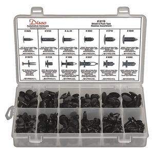 DISCO 8119 Shield/Push Type Retainer Assortment, 192 Pieces | AF6FXV 12T290