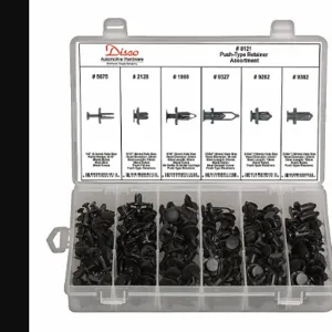 DISCO 8121 Nylon Push Type Retainer Assortment, 175 Pieces | AF6FXW 12T292