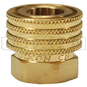 DIXON 10EF10-B Straight Thru Coupler, 1-1/4 Inch Size, 1-1/4 Inch NPTF, Brass | BX6KUE