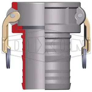 DIXON 125-C-BR Coupling Adapter, 1-1/4 Inch Size, Female Coupler x Hose Shank, Brass | AN7CDU