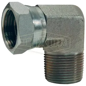 DIXON 1501-8-6 Swivel Nut Elbow, 90 Deg. Bend, MNPTF x FNPSM, 1/2 Inch-14 x 3/8 Inch-18 | BX6LVB