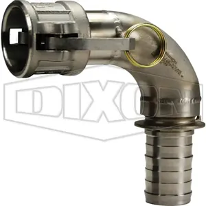 DIXON 150C-90SS Cam and Groove Elbow, 1-1/2 Inch Size, 90 Degree Female Coupler x Hose Shank | AM3LMR