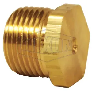 DIXON 1630400CLF Hex Head Plug, 1/4 Inch Size, Solid, Lead Free, Brass | BX6MEZ