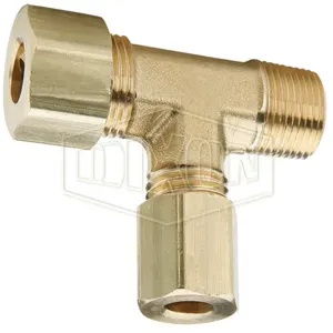 DIXON 171C-0202 Male Run Tee, Compression Fitting, 1/8 x 1/8 Inch Size, Brass | BX6MLN