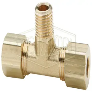 DIXON 172C-0402 Male Branch Tee, Compression Fitting, 1/4 x 1/8 Inch Size, Brass | AL8CUE