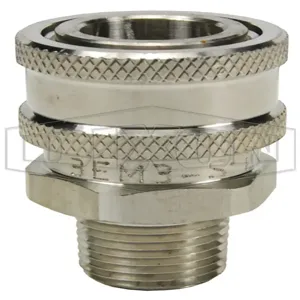 DIXON 4EM4-S Straight Thru Coupler, 1/2 Inch Size, 1/2-14 Inch MNPTF, Stainless Steel | BX6RCK