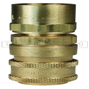 DIXON 2AE2-B Threaded Coupler, 1/4 Inch Size, 1/4 x 1/2 Inch Size, Reuse Brass | BX7YPL