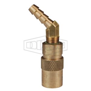 DIXON 2CM4S3-B-E Mold Coupler, 3/8 Inch Thread, 45 Deg. Unvalved, Brass | BX6NQA