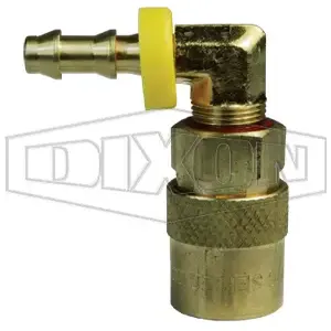 DIXON 3CM9B3-B-E Mold Coupler, 3/8 Inch Size, P-Loc 90 Deg. Bend, Unvalved, Brass | BX6PTF