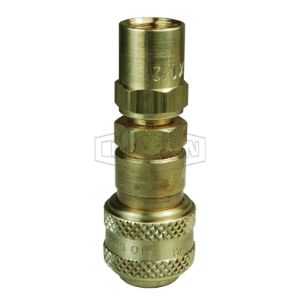 DIXON 2DK3-B Threaded Coupler, 1/4 Inch Size, 3/8 x 11/16 Inch Size, Reusable Brass | BX6NLY