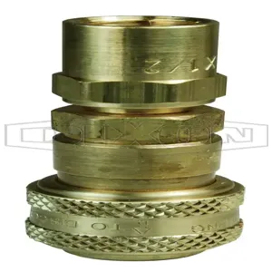 DIXON 2DL3-B Threaded Coupler, 3/8 x 3/4 Inch Size, Reusable, Brass | BX6NMA