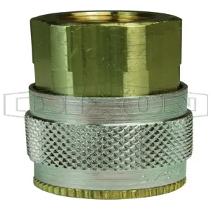 DIXON 2JF3-B Threaded Coupler, 1/4 Inch Size, 3/8 Inch NPTF, Brass | BX6NNY