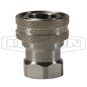 DIXON 2KF2-SS 1/4 Inch ISO-A Coupler, 316 Stainless Steel, 1/4 Inch NPTF | BX7YQH