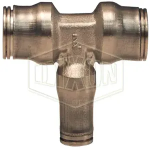 DIXON 36046200 Union Tee, Push-In, Brass, 1/2 Inch Tube O.D. | AZ8AUB