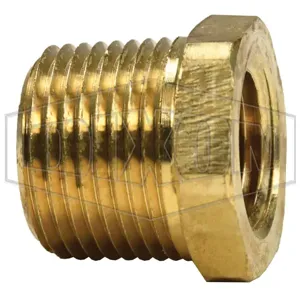 DIXON 3730806CLF Reducer Hex Bushing, 1/2 Inch MNPTF x 3/8 Inch FNPTF, Lead Free Brass | BX6PUJ