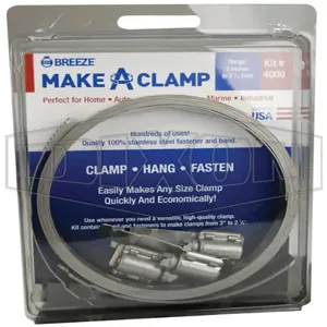 DIXON 4000 Worm Gear Make-A-Clamp Kit, 8-1/2 Ft. Band, 3 Fasteners, 1 Splice | AL2XNJ