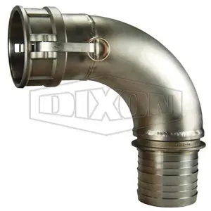 DIXON 400C-90SS Coupler Elbow, 4 Inch Size, 90 Deg. Bend, Female x Hose Shank | AM3JWQ