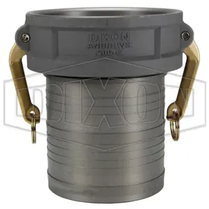 DIXON 600-C-ALH Cam And Groove Type C Coupler x Hose Shank, Aluminium Hardcoat | AL9VCV