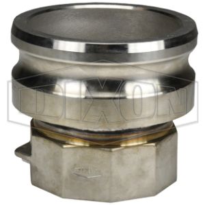 DIXON 4030-A-SS Adapter, 4 Inch Size, Male Adapter x 3 Inch Size FNPT, 316, Welded Fabrication | BX7YYH