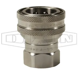 DIXON 6KF6-SS 3/4 Inch ISO-A Coupler, 316 Stainless Steel, 3/4 NPTF | BX6TVC