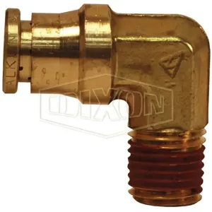 DIXON AQ69DOT4X2 D.O.T. Push-In Male Elbow, NPTF, 1/8 Inch Thread, Brass Ca377, Buna-N Seal | BX6UVX