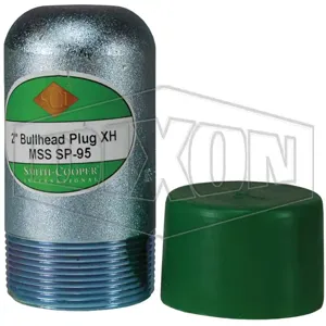 DIXON BP80-200 Bull Plug, Green Cap Component, 4 Length, 2 Inch Male Thread Size | BX6ZEC