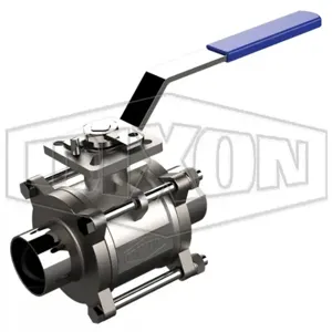 DIXON BV2CV-200BB-A Ball Valve, 2 Inch Size, CF8M Stainless Steel | BX7ACP