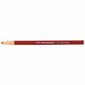DIXON DIX00079 China Marker, Grease Pencil, 1/4 Inch Tip Width, Bullet, Red, Wax, Not Refillable, Red | CP3TDZ 35X992