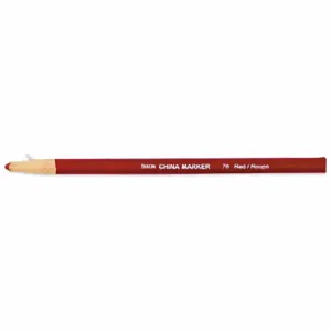 DIXON DIX00079 China Marker, Grease Pencil, 1/4 Inch Tip Width, Bullet, Red, Wax, Not Refillable, Red | CP3TDZ 35X992