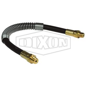 DIXON GWH0800S Grease Whip Hose Assembly W/Strain Relief Spring, 8 Inch Length | AZ6DZB