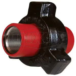 DIXON HU400400 Threaded Hammer Union, 4 Inch Size, Red, Sub, Black Nut | BX7JKJ