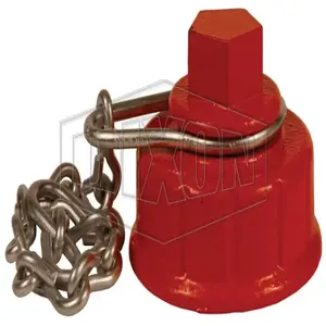 DIXON IHC250F Iron Hydrant Cap, NST Female Thread, Red Painted Iron, 2-1/2 Inch Size | BX7JMH