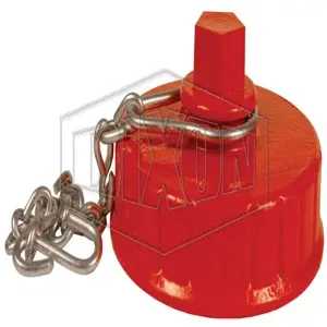 DIXON IHC450F Iron Hydrant Cap, NST Female Thread, Red Painted Iron, 4-1/2 Inch Size | BX7JME