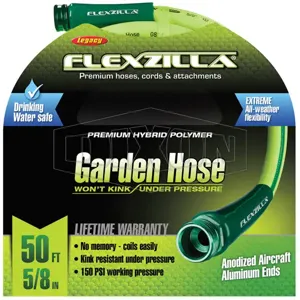 DIXON KRH50 Premium Flexzilla Garden Hose, Green, Hybrid Polymer, 5/8 x 50 Ft. Size | BX7JYR