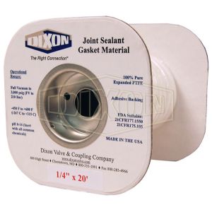 DIXON LCJS12-15 Joint Sealant Gasket, 15 Ft. Length, 3/4 Inch Size, -450 To 600 Deg. F | AM7TJY