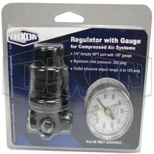 DIXON R07-200RGC FRL Carded Miniature Regulator, 15 SCFM Flow, 250 PSI Max. Inlet Pressure | AM7BUV