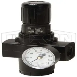 DIXON R17-A00RG FRL Jumbo Regulator, 400 SCFM Flow, W/Gauge | BX6KEJ