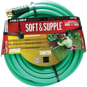 DIXON SGH100 Vinyl Garden Hose, Green, Rubber And Vinyl, 5/8 x 100 Ft. Size, 0 To 140 Deg. F | AM3BGJ