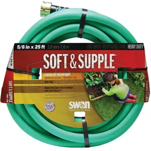 DIXON SGH25 Vinyl Garden Hose, Green, Rubber And Vinyl, 5/8 x 25 Ft. Size, 0 To 140 Deg. F | AN7JJN