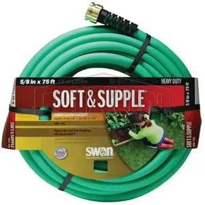 DIXON SGH75 Vinyl Garden Hose, Green, Rubber And Vinyl, 5/8 x 75 Ft. Size, 0 To 140 Deg. F | AM2JDR